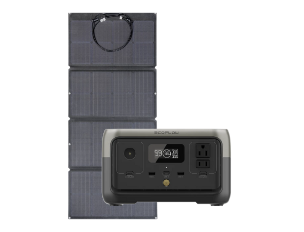 Kit Solar Portátil Ecoflow RIVER 2 300 W + Panel Solar 110 W
