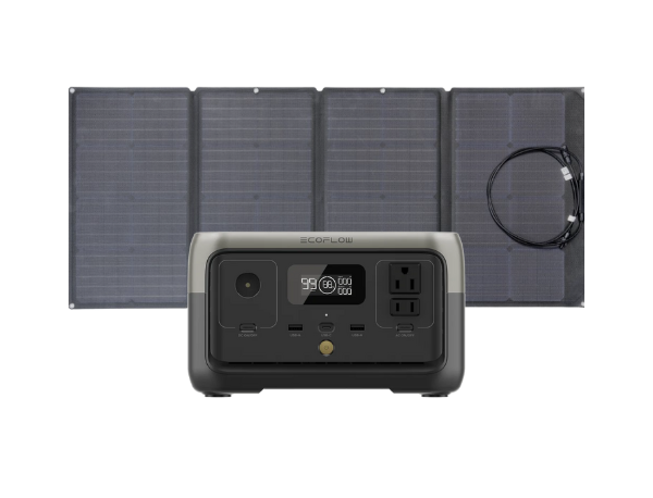 Kit Solar Portátil Ecoflow RIVER 2 300 W + Panel Solar 110 W