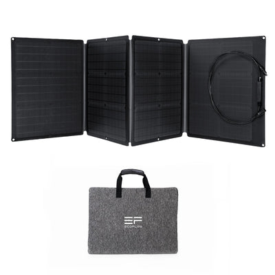 Panel Solar Flexible EcoFlow 110 W detalle plegable y bolsa 