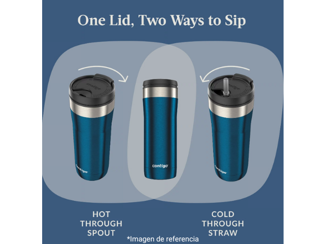 Vaso Termico Uptown Dual Sip Acero Inox 24 Onzas 710 ml Oro Blanco
