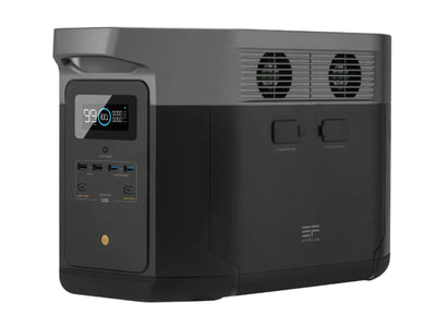 Generador Solar Portátil Ecoflow Delta Max 2016 Wh vista frontal y lateral derecho 